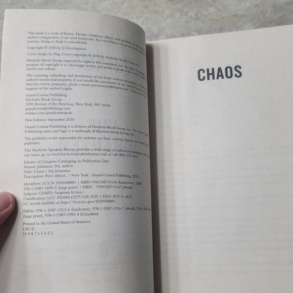 #366 Iris Johansen Chaos Book - Picture 7 of 7